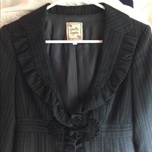 Nanette Lépore blk jacket with turquoise piping.